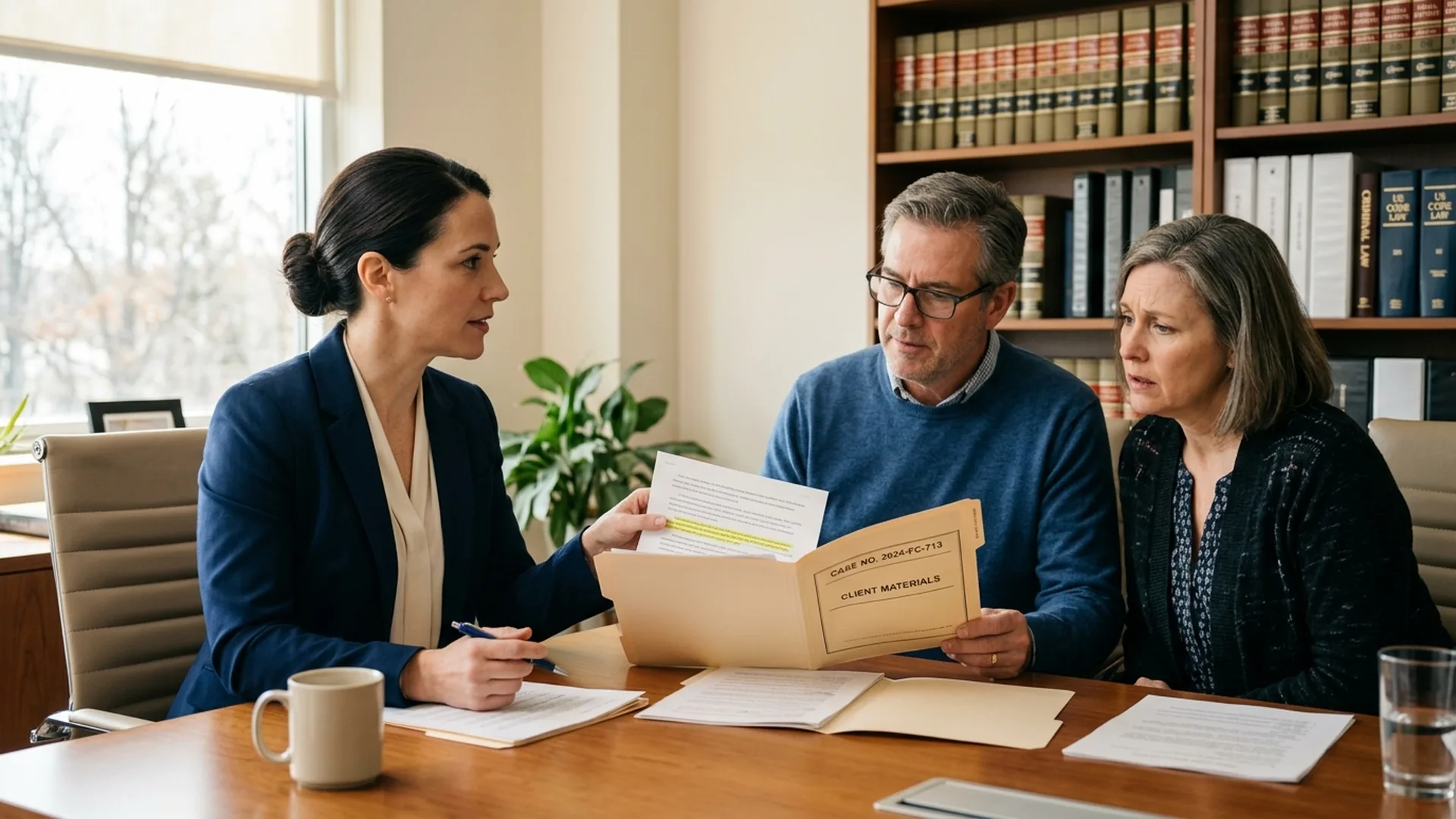 Federal case consultant reviewing sentence reduction options with a defendant's family