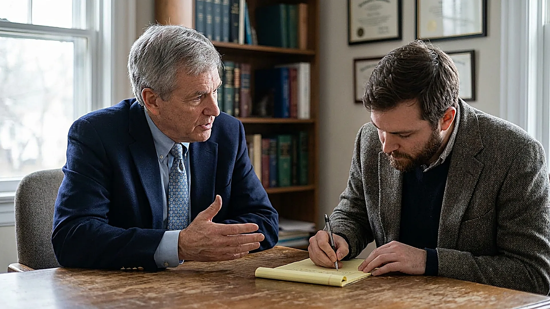 Federal prison consultant coaching a client through a mock presentence interview preparation session